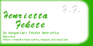 henrietta fekete business card